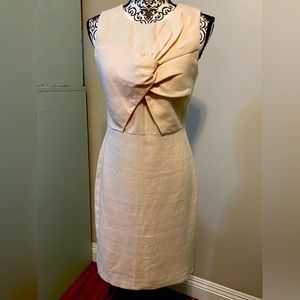 J CREW SZ 2 SLEEVELESS LINEN DRESS WITH KNOTTED FRONT DESIGN FULLY LINED